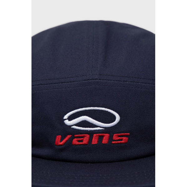 Хлопковая кепка Vans цвет синий с аппликацией