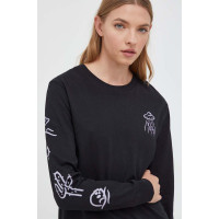 Хлопковый лонгслив Vans цвет чёрный  VN000F1VBLK1 