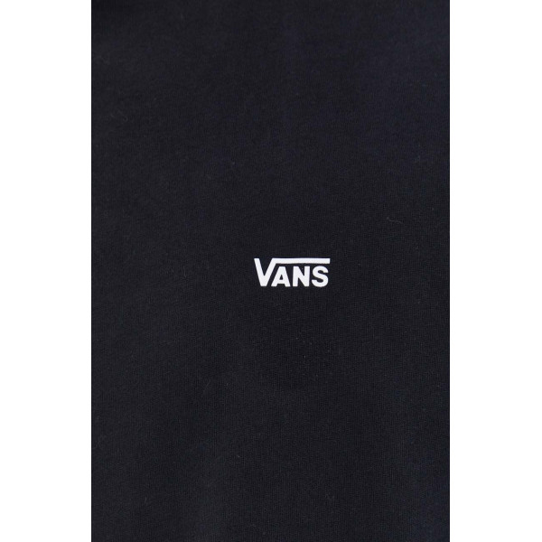 Хлопковый лонгслив Vans цвет чёрный однотонный