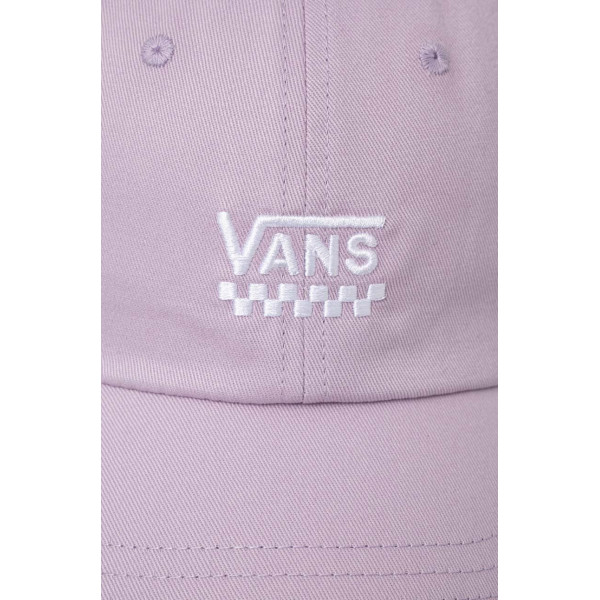 Хлопковая кепка Vans цвет фиолетовый с аппликацией