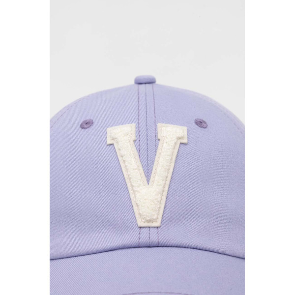 Хлопковая кепка Vans цвет фиолетовый с аппликацией