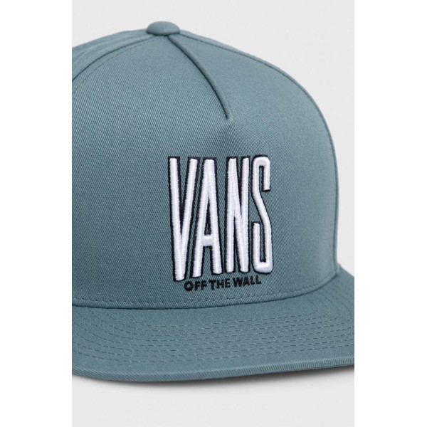 Хлопковая кепка Vans цвет бирюзовый с аппликацией