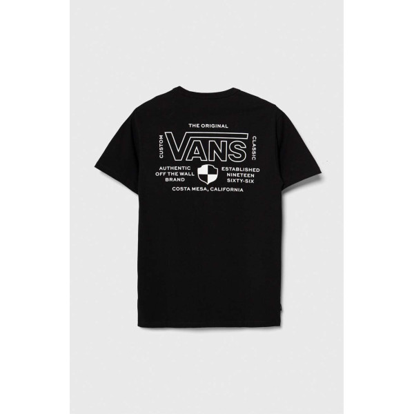 Хлопковая футболка Vans цвет чёрный с принтом
