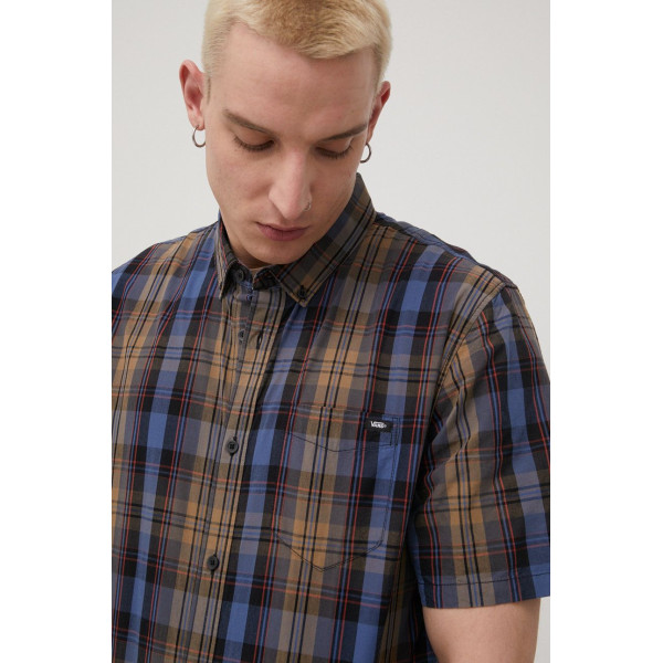 Хлопковая рубашка Vans мужская regular воротник button-down