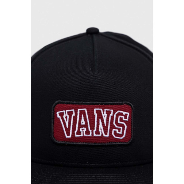Хлопковая кепка Vans цвет чёрный с аппликацией
