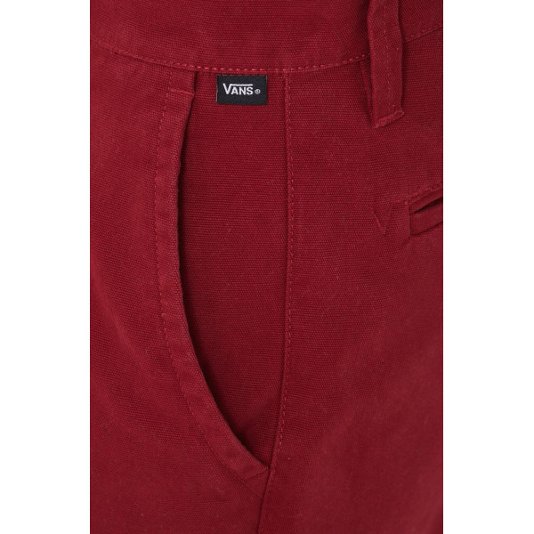Хлопковые брюки Vans женские цвет красный chinos высокая посадка