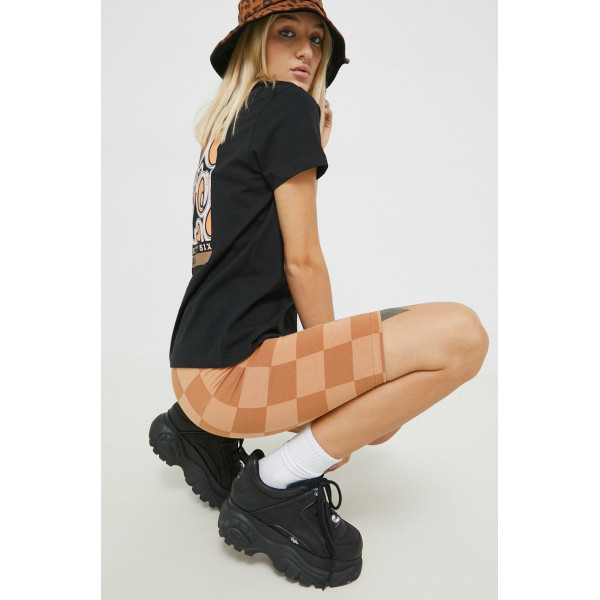 Шорты Vans женские цвет коричневый с узором высокая посадка