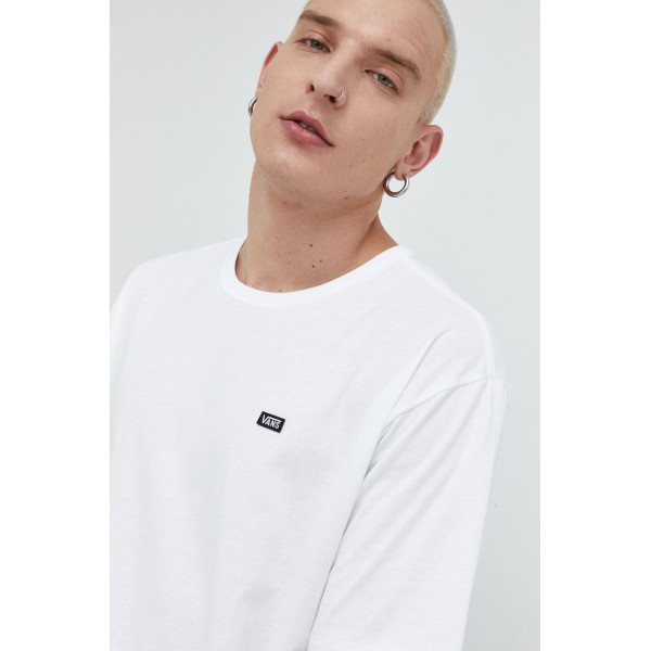 Хлопковая футболка Vans цвет белый однотонный VN0A49R7WHT1-WHITE