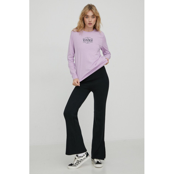 Хлопковый лонгслив Vans цвет фиолетовый