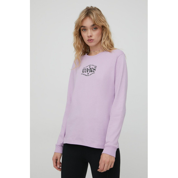 Хлопковый лонгслив Vans цвет фиолетовый