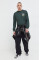 Хлопковый лонгслив Vans цвет зелёный с принтом