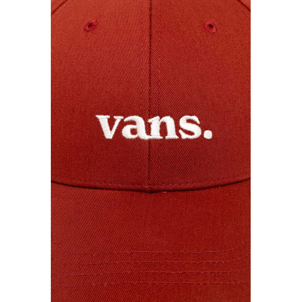 Хлопковая кепка Vans цвет коричневый с аппликацией