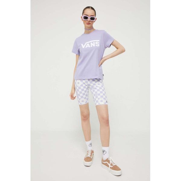 Хлопковая футболка Vans цвет фиолетовый