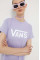 Хлопковая футболка Vans цвет фиолетовый