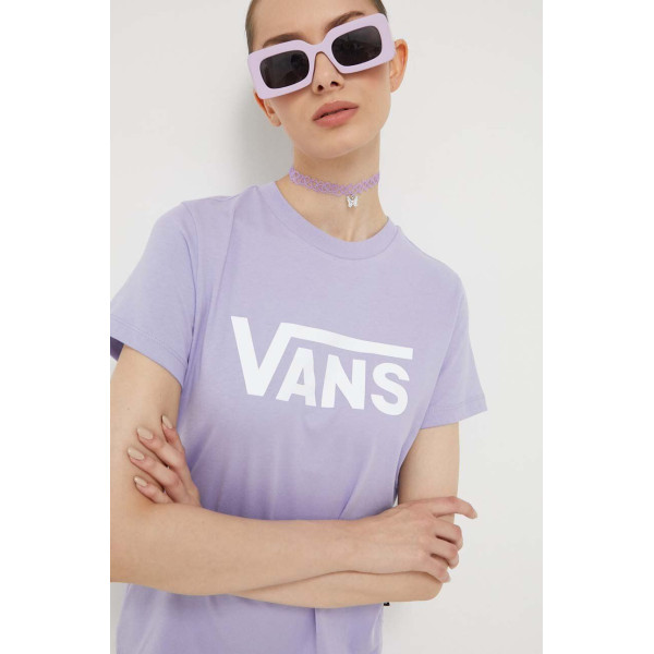 Хлопковая футболка Vans цвет фиолетовый