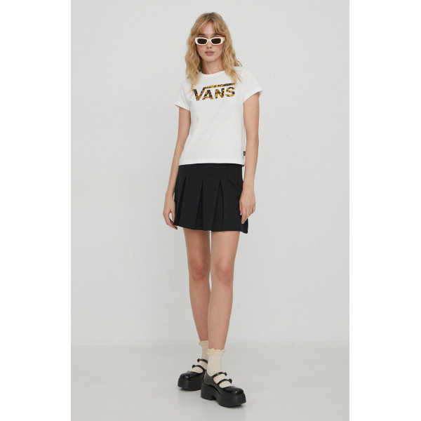 Хлопковая футболка Vans женский цвет бежевый
