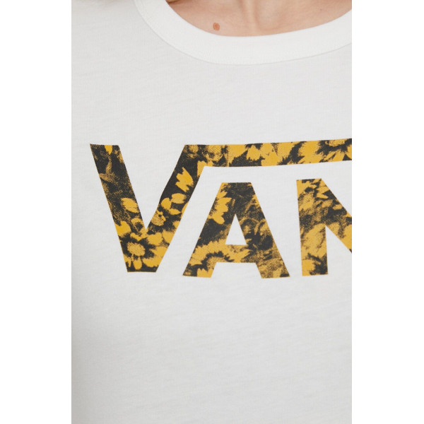 Хлопковая футболка Vans женский цвет бежевый