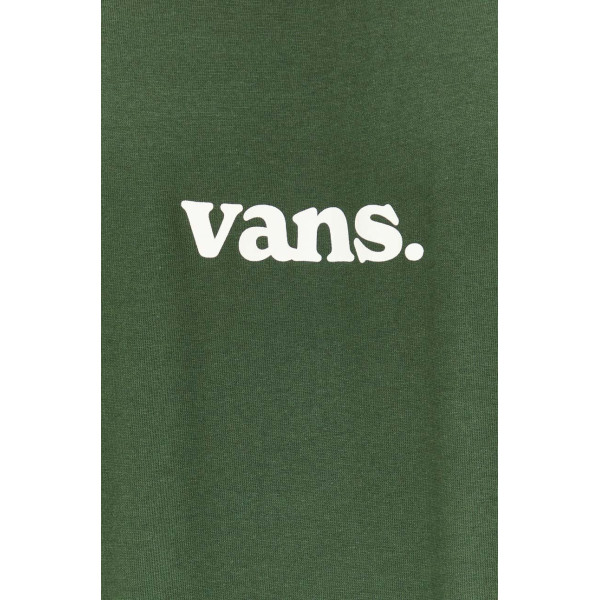 Хлопковая футболка Vans цвет зелёный с принтом