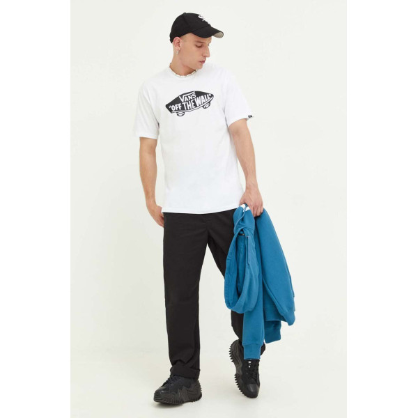 Хлопковая футболка Vans цвет белый с принтом
