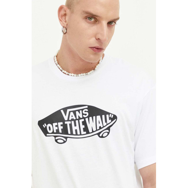 Хлопковая футболка Vans цвет белый с принтом