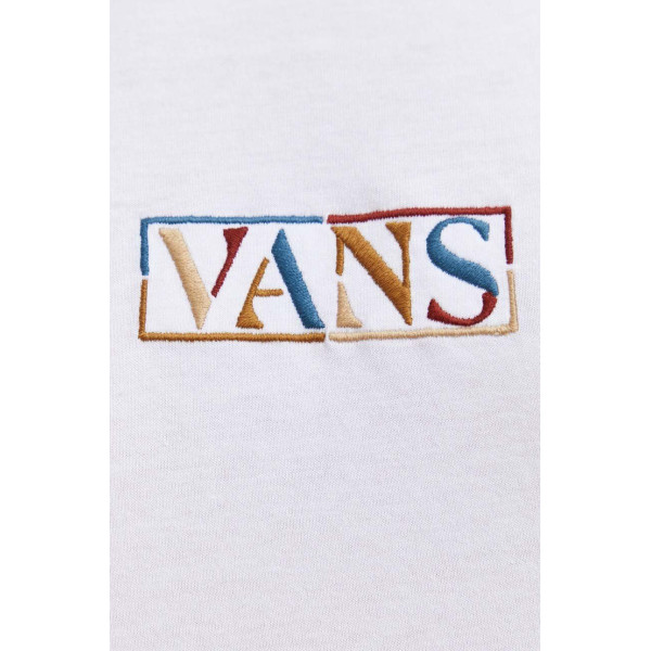 Хлопковая футболка Vans цвет белый с аппликацией