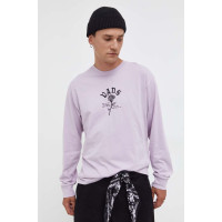 Хлопковый лонгслив Vans цвет фиолетовый с принтом