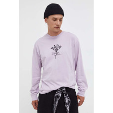 Хлопковый лонгслив Vans цвет фиолетовый с принтом