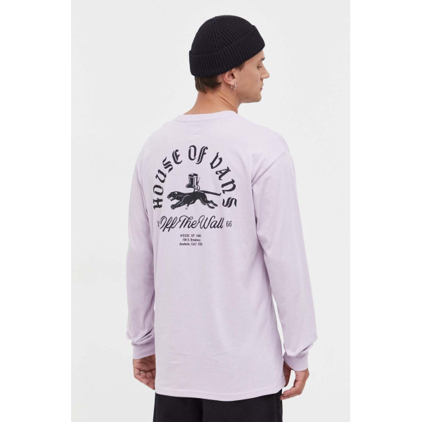 Хлопковый лонгслив Vans цвет фиолетовый с принтом