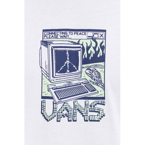 Хлопковая футболка Vans цвет белый с принтом