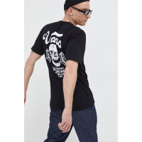 Хлопковая футболка Vans мужской цвет чёрный с принтом  VN000F48BLK1