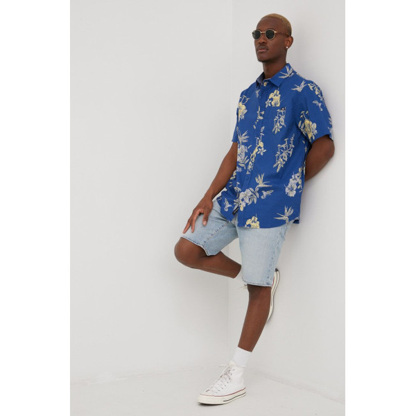 Хлопковая рубашка Vans мужская regular классический воротник