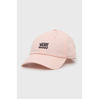 Хлопковая кепка Vans цвет розовый с аппликацией