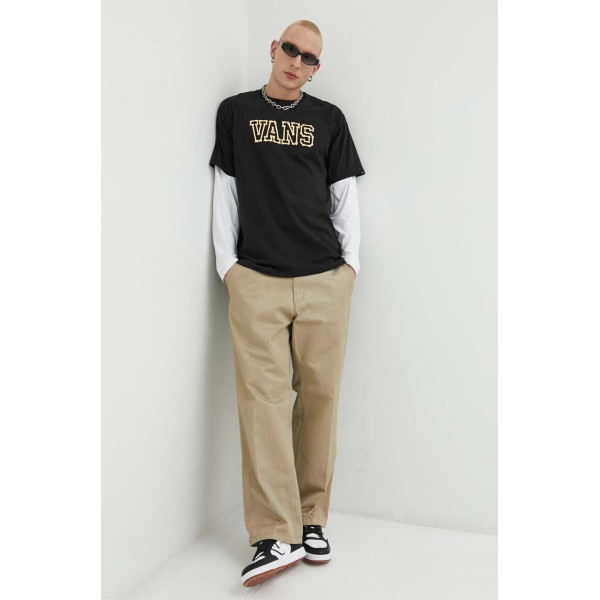 Хлопковая футболка Vans цвет чёрный с принтом
